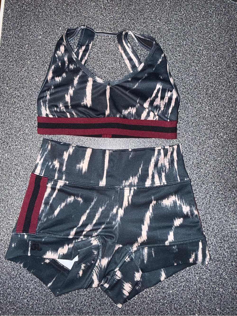 Jo & Jax Girls 2 Piece Black & Blush Active Short Set Size Medium Child